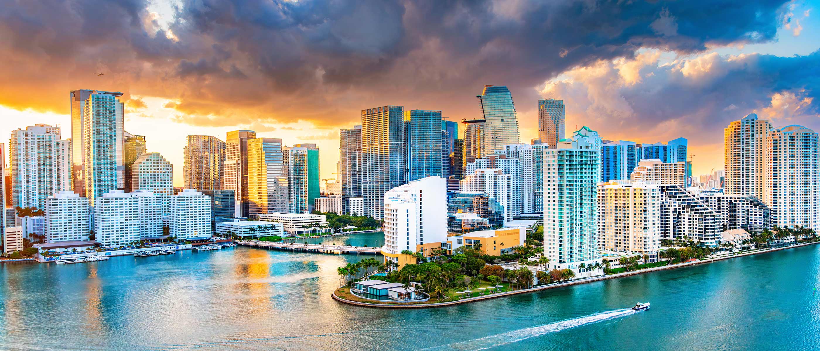 Miami Brickell skyline over Biscayne Bay