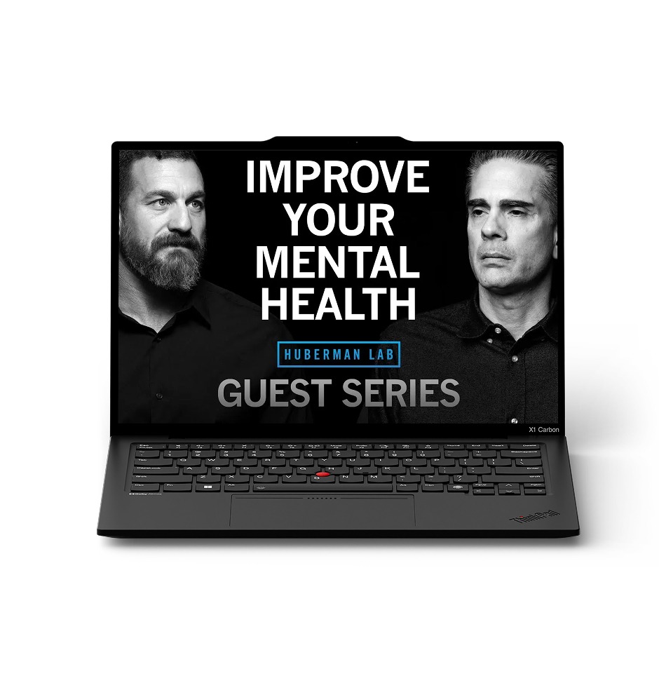 Laptop showing 'Improve Your Mental Health' Series by Dr. Paul Conti