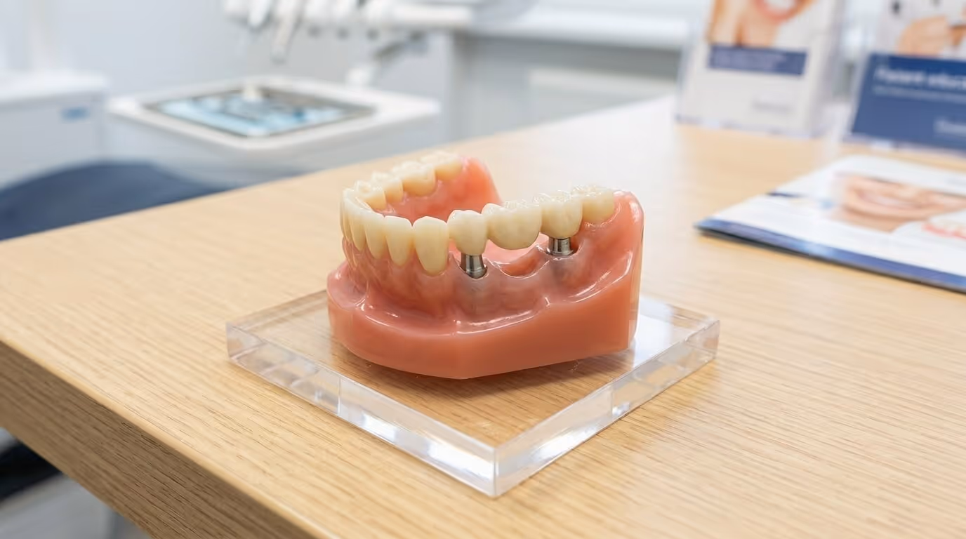 Model odbudowy protetycznej wspartej na implantach w odcinku bocznym
