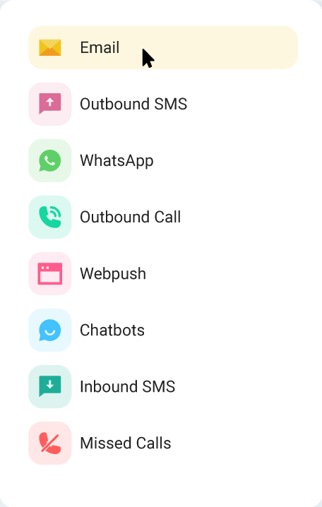 SMS API, Email API, WhatsApp API, Chatbots