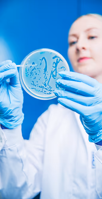 woman working with bacteriophages