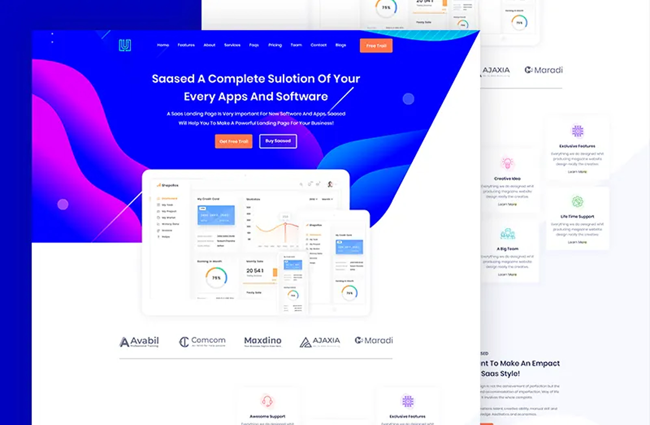 SaaS Software Landing Page / Webapp Design.