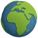 Icône 3D d'un globe terrestre
