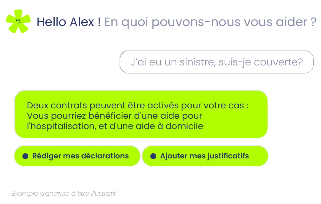 Assistant Astérisque indiquant les garanties activables après un sinistre