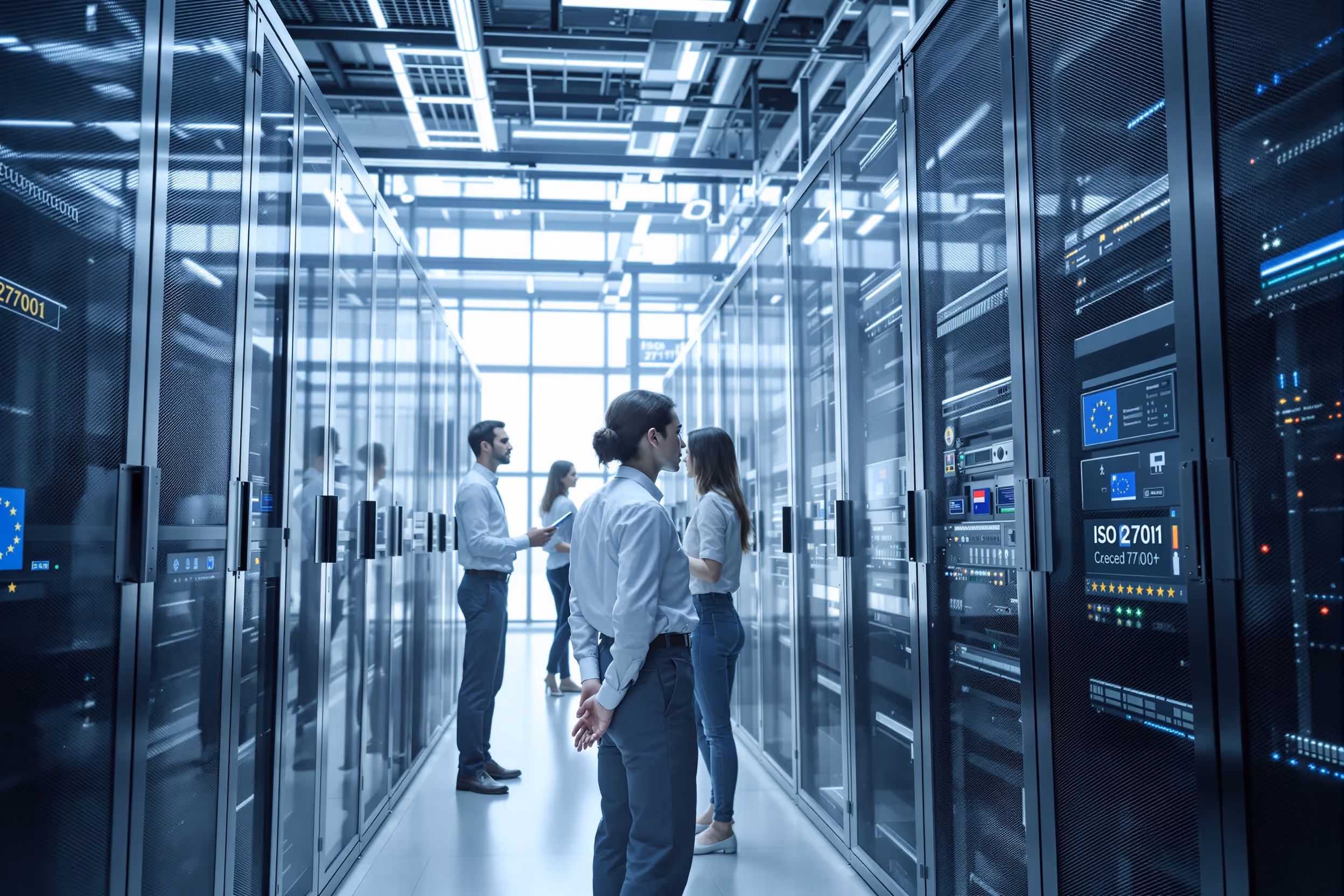 Secure, ISO 27001 certified data center in Europe ensures full compliance with data regulations.