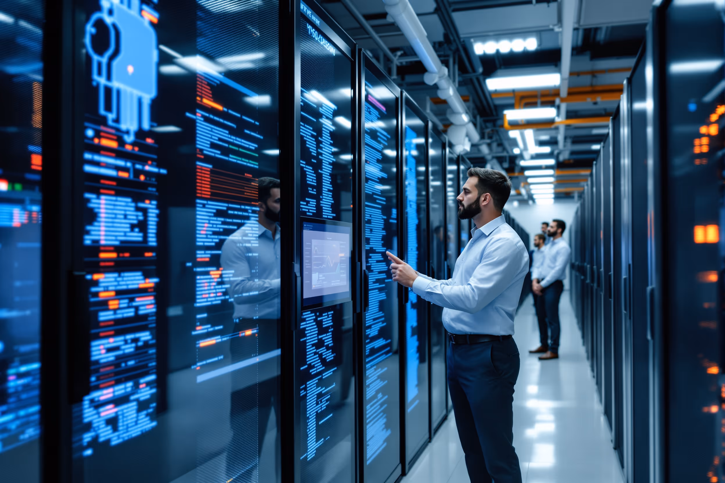 Secure London data center with IT professionals ensuring robust cloud backup security.