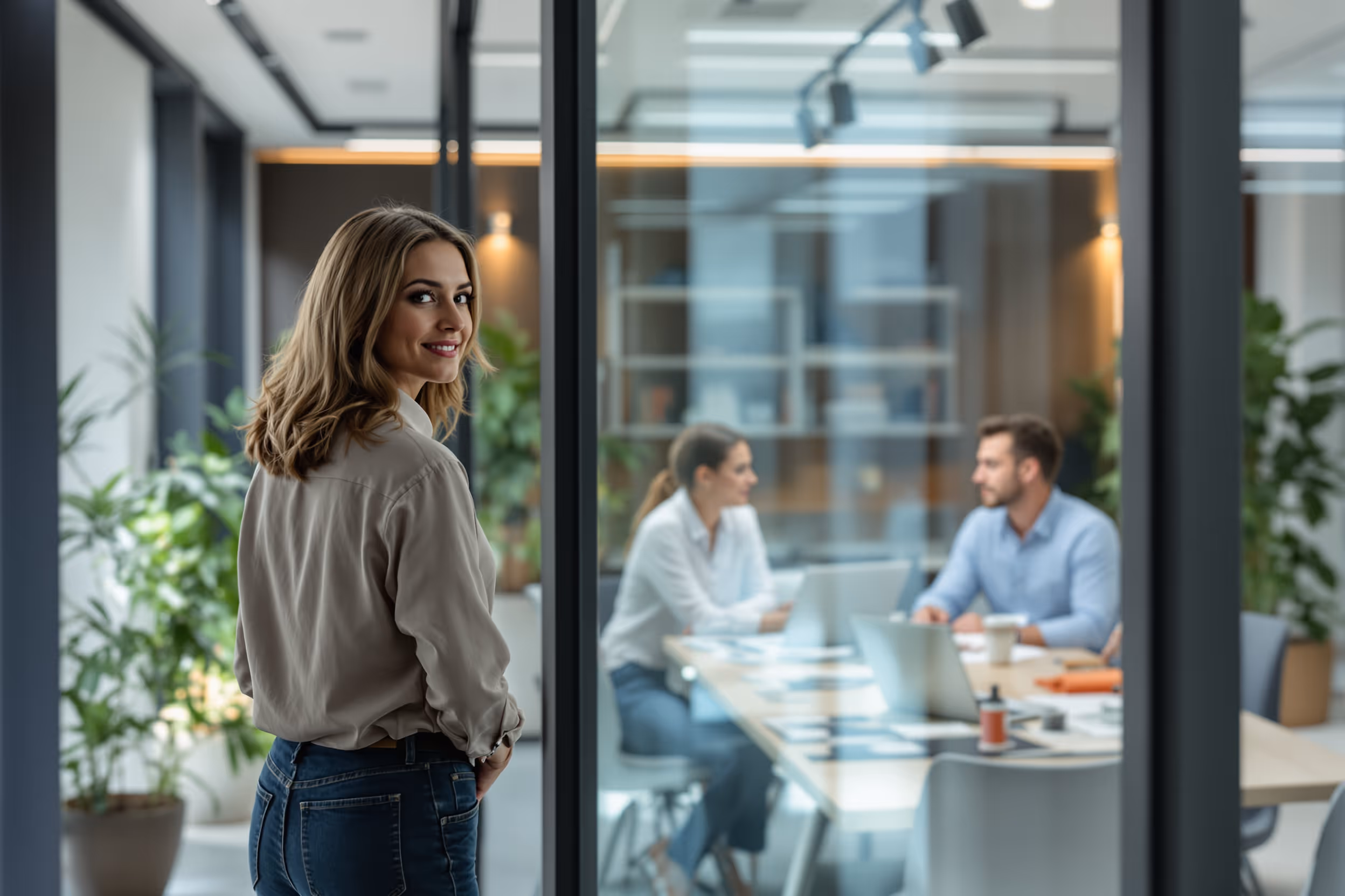 IT-manager bekijkt ISO 27001 certificaat in een modern kantoor, wat de focus op cloud security en AVG-compliance benadrukt.