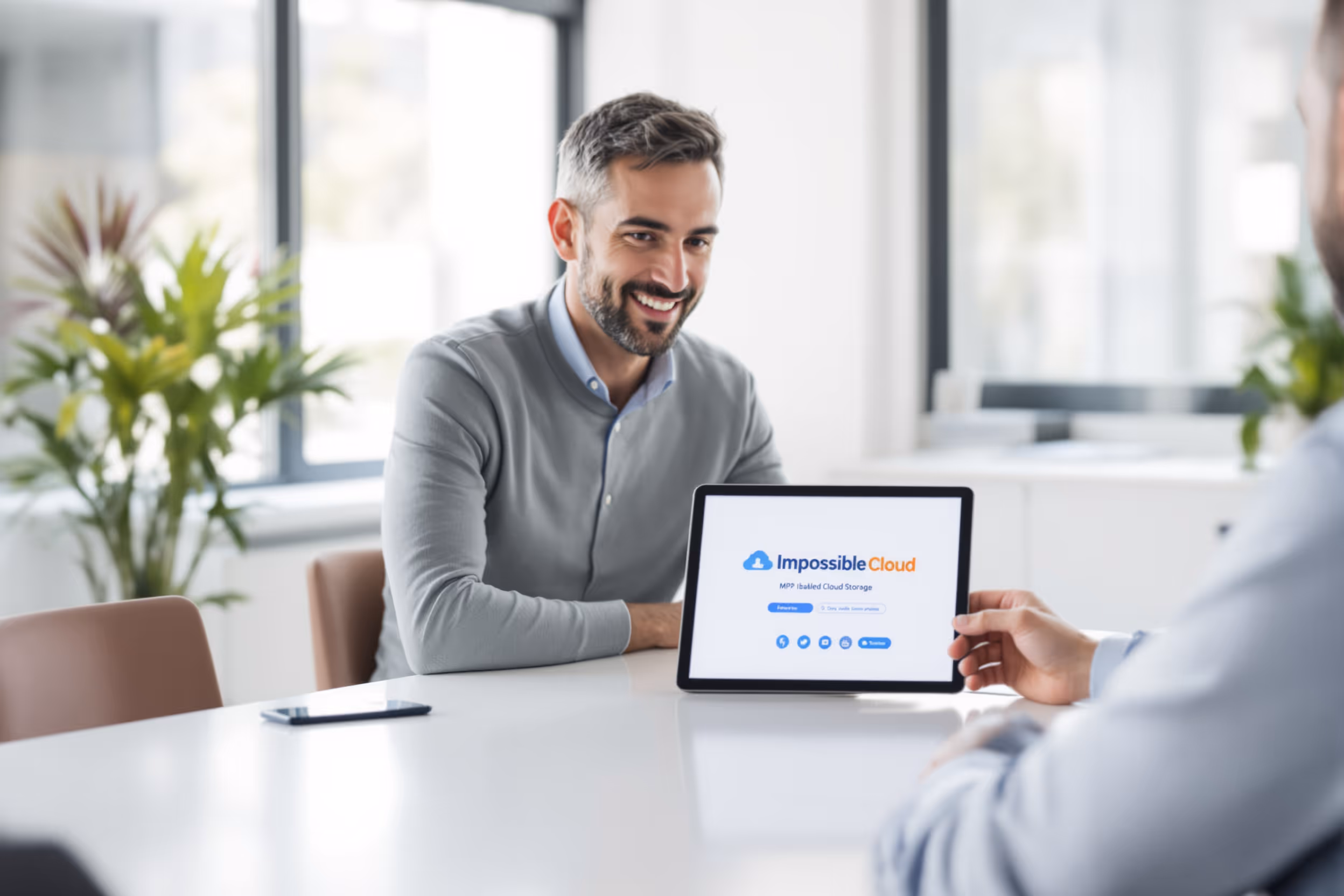 IT provider presenting a white-labeled cloud storage solution to an MSP client.