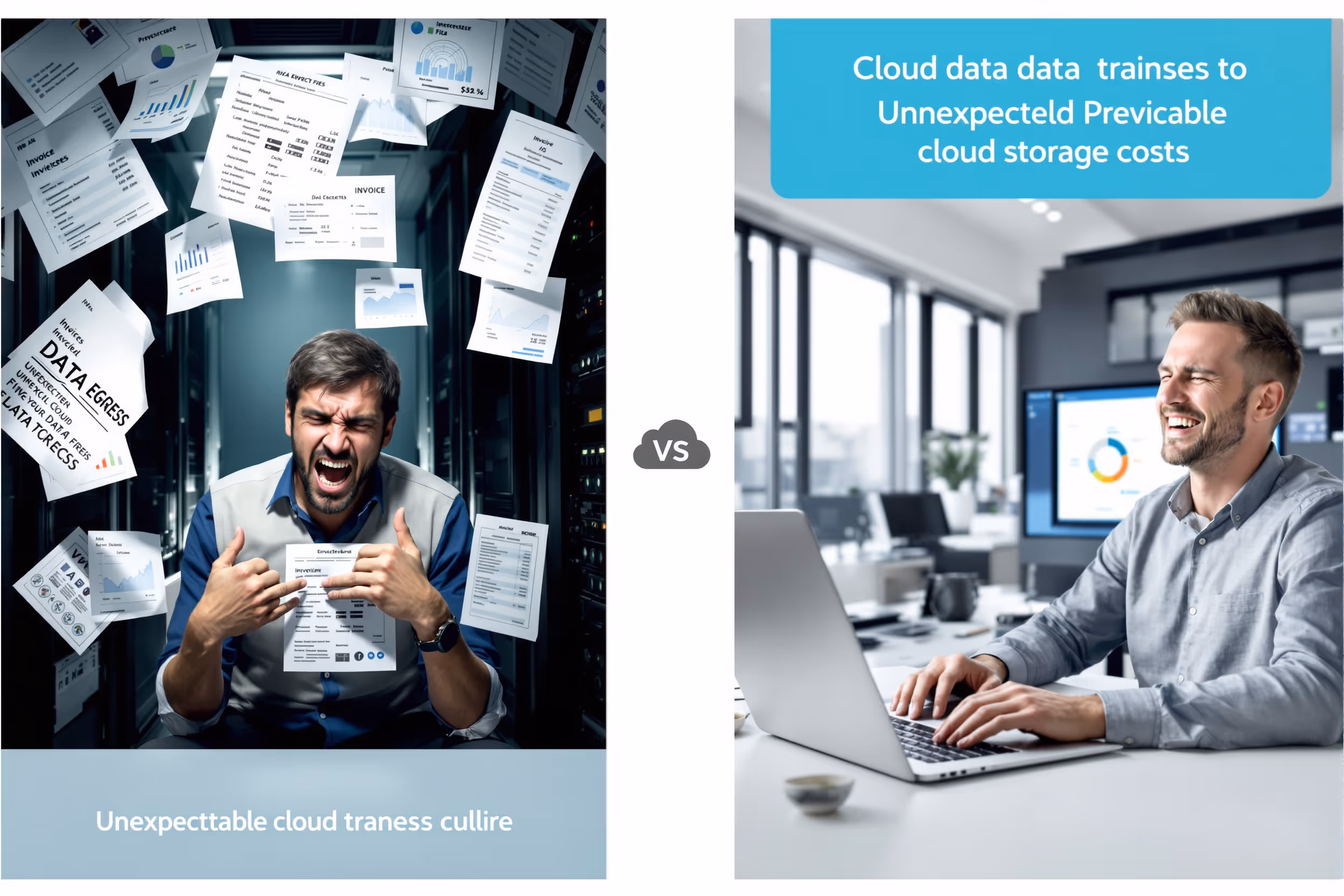 IT professional contrasts frustration with cloud egress fees and satisfaction with predictable cloud costs.