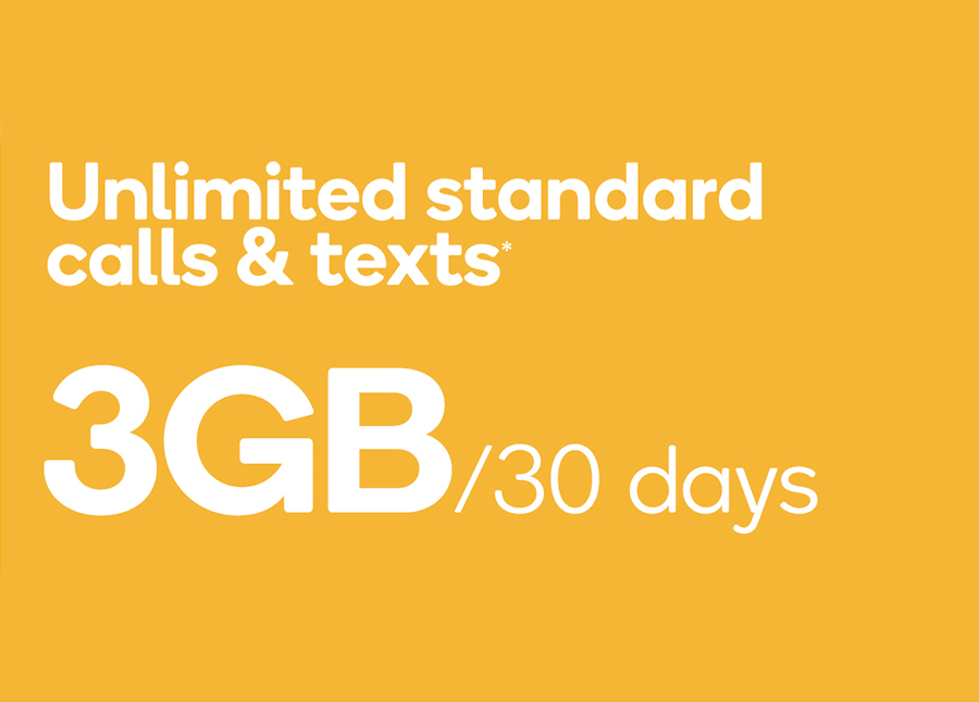 Kogan Mobile plans GIF displaying 3GB, 7GB, 16GB and 23GB designs