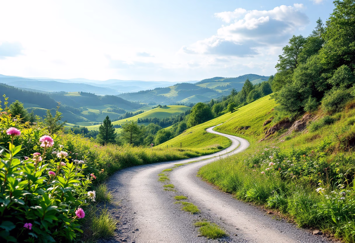 [background image] landscape with a bike trail (for a bicycle shop)