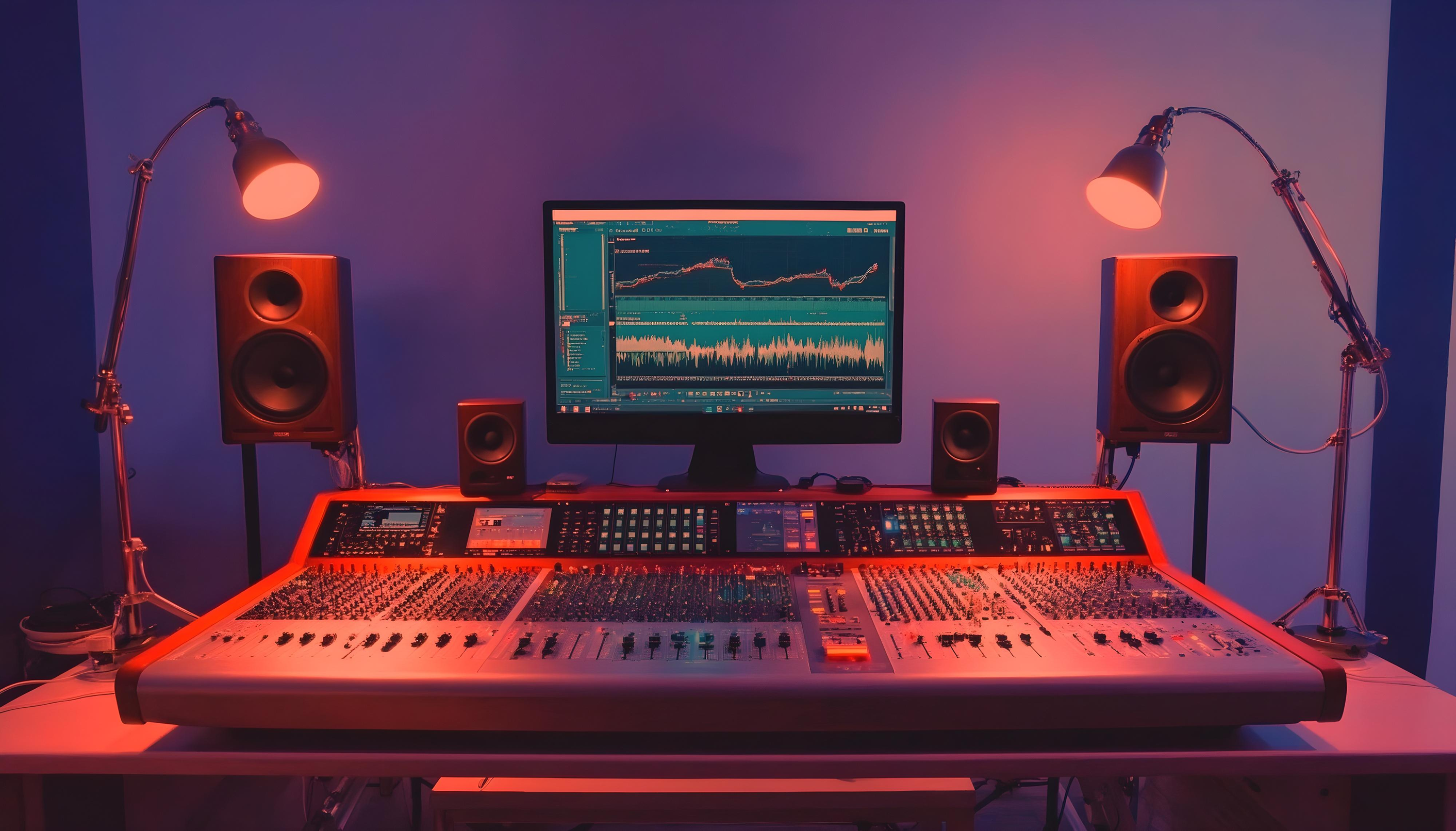 Digital audio mixing console used for content strategy for musicians