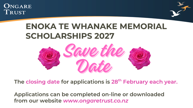 Enoka Te Whanake Scholarships 2027