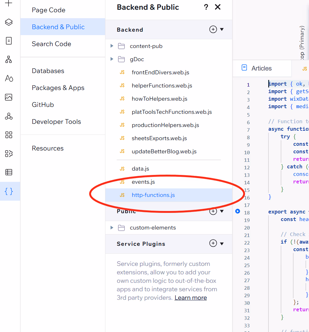 Code editor interface showing a file menu.