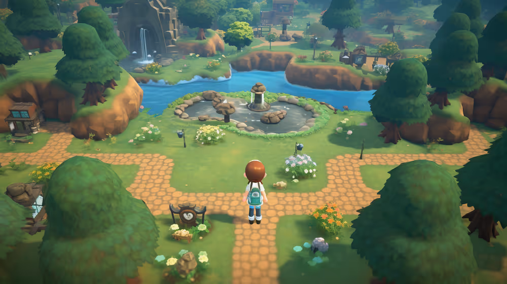 An avatar at a crossroads in an online game