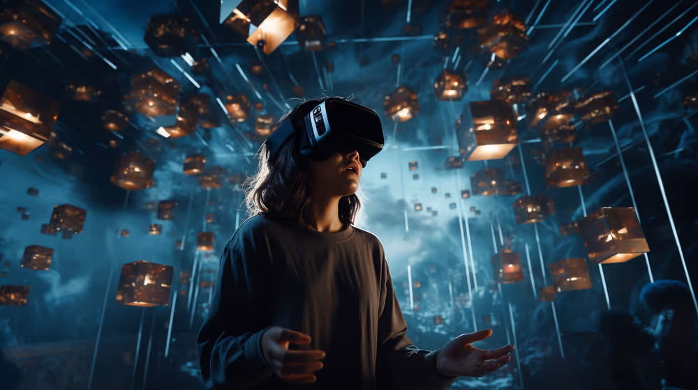 A person with a VR headset