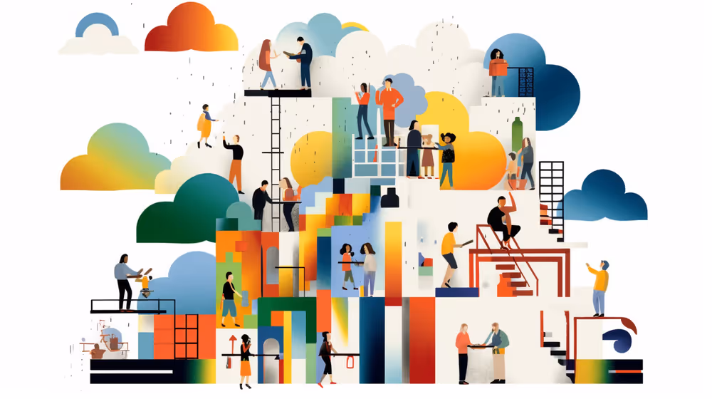 A conceptual image of people enjoying a distributed event