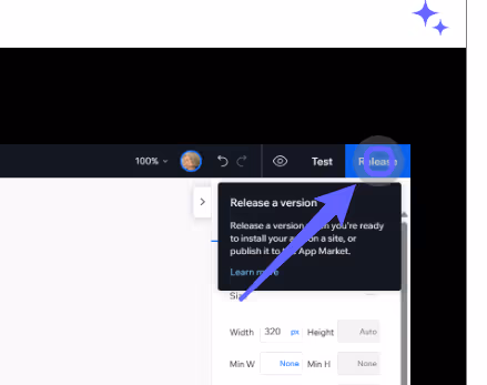 UI screen with a dark top menu featuring