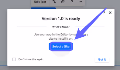 Popup displaying