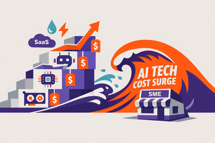 Price tags on AI, cloud, energy, compute icons surge toward an SME storefront.