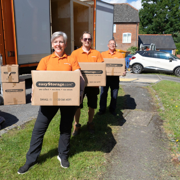 Three Thames Valley easyStorage loaders holding boxes