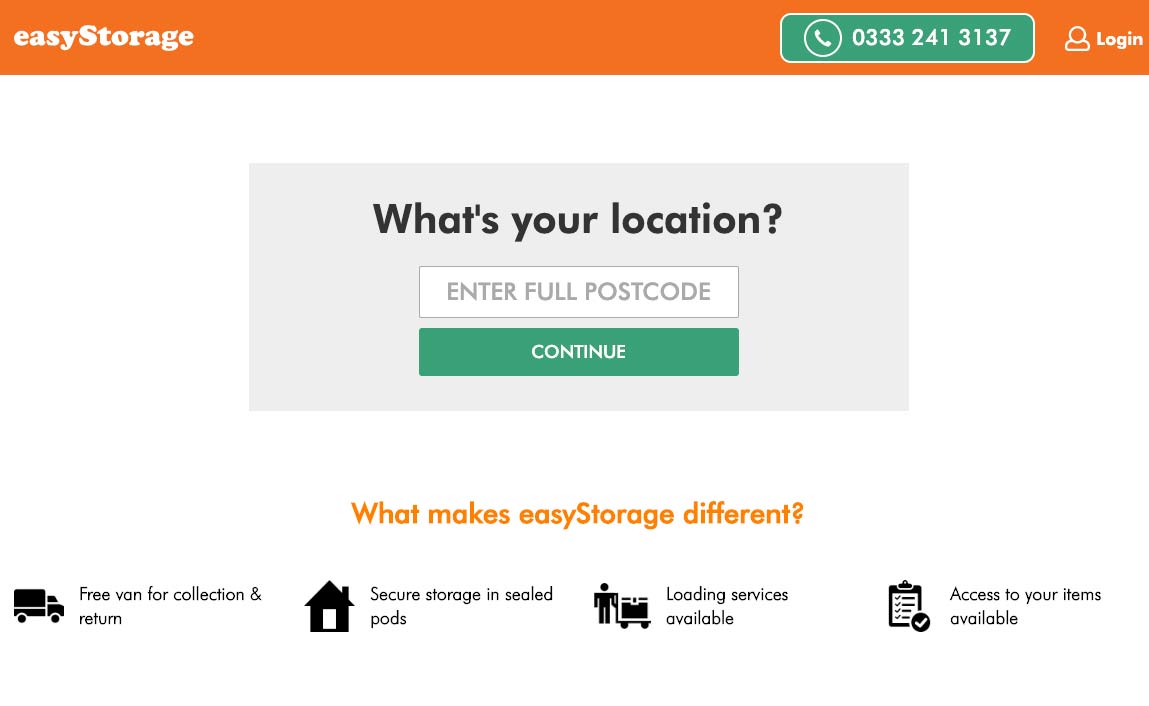 Booking online with easyStorage self storage