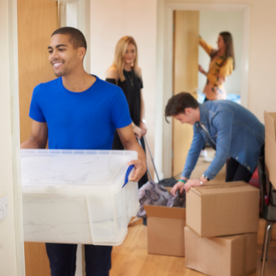 Students moving into shared house 