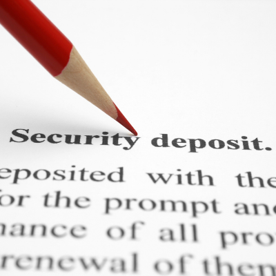 Security deposit section of rental contract