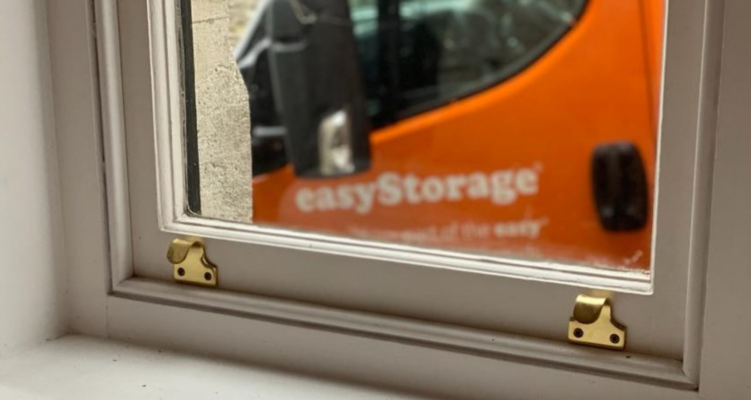 A view of an easyStorage van through a window