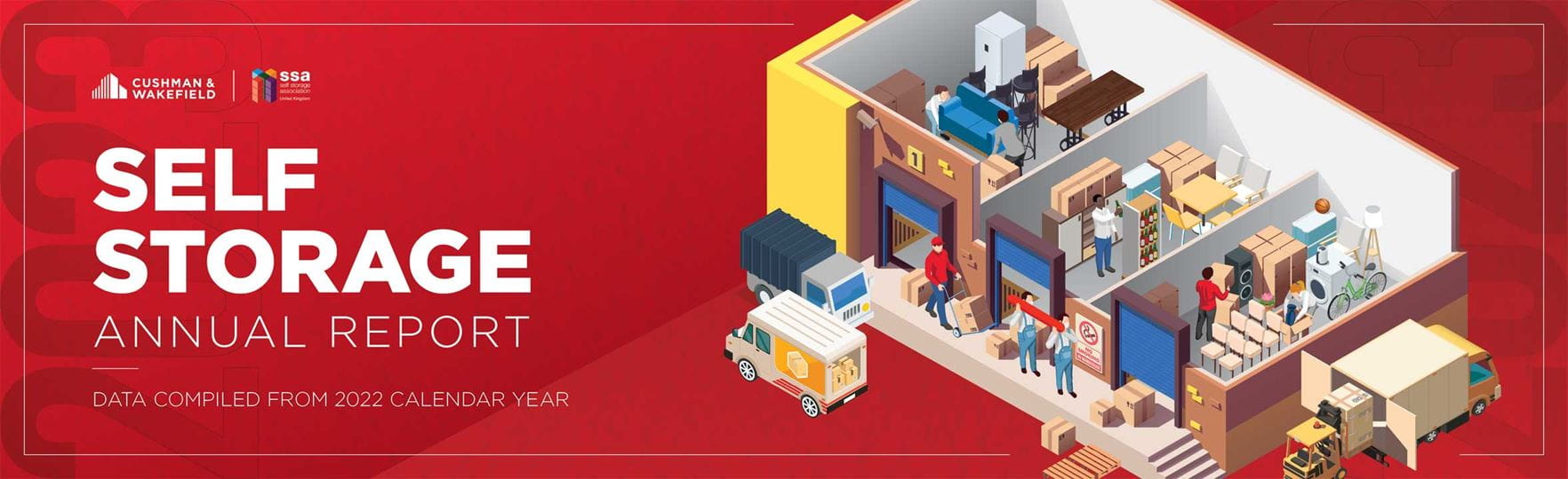The UK Self Storage Industry Report 2023 isometric graphic