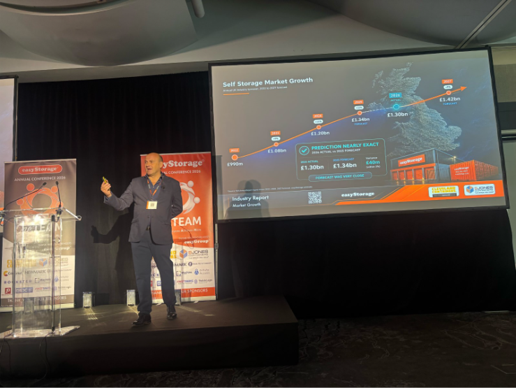 Tim Slesinger presenting the easyStorage mission and values