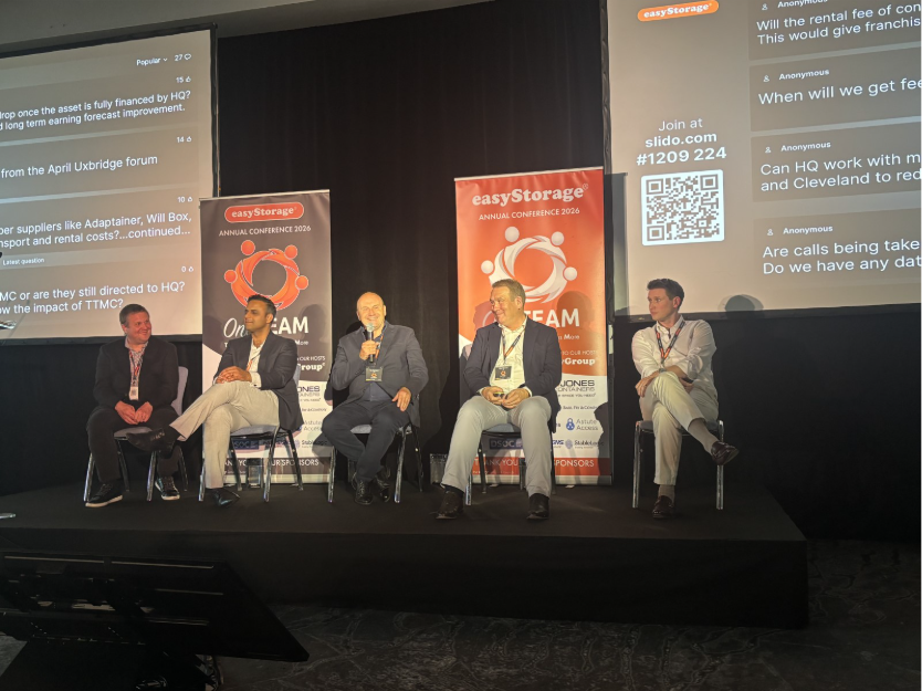 The easyStorage Senior Leadership Team taking questions from delegates