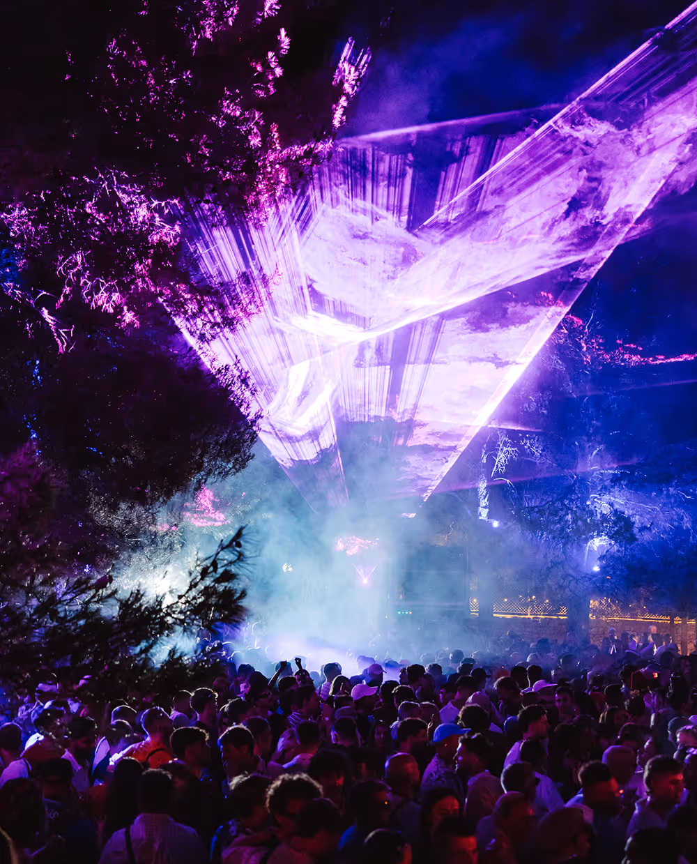 An image of a light show at Love International Festival