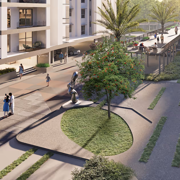 Sculpture: Artistic garden sculpture adding charm to open spaces at Symphony Heights