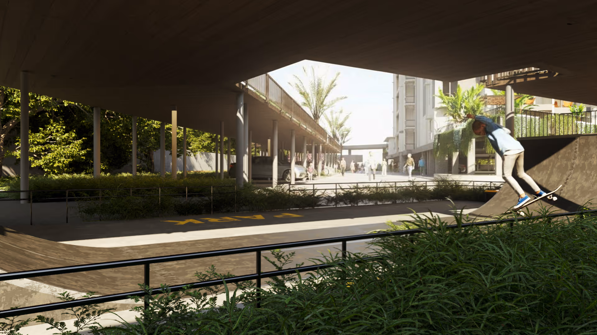 Skating Rink: Outdoor skating rink at Symphony Heights for kids and families.