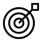 Icon of an arrow hitting the center of a target with concentric circles.