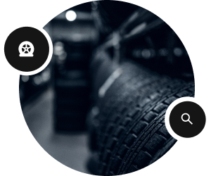 Tires stored in a garage