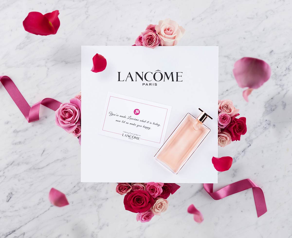 Still life packshot Lancôme cosmétique luxe photographe Maxime Leyvastre