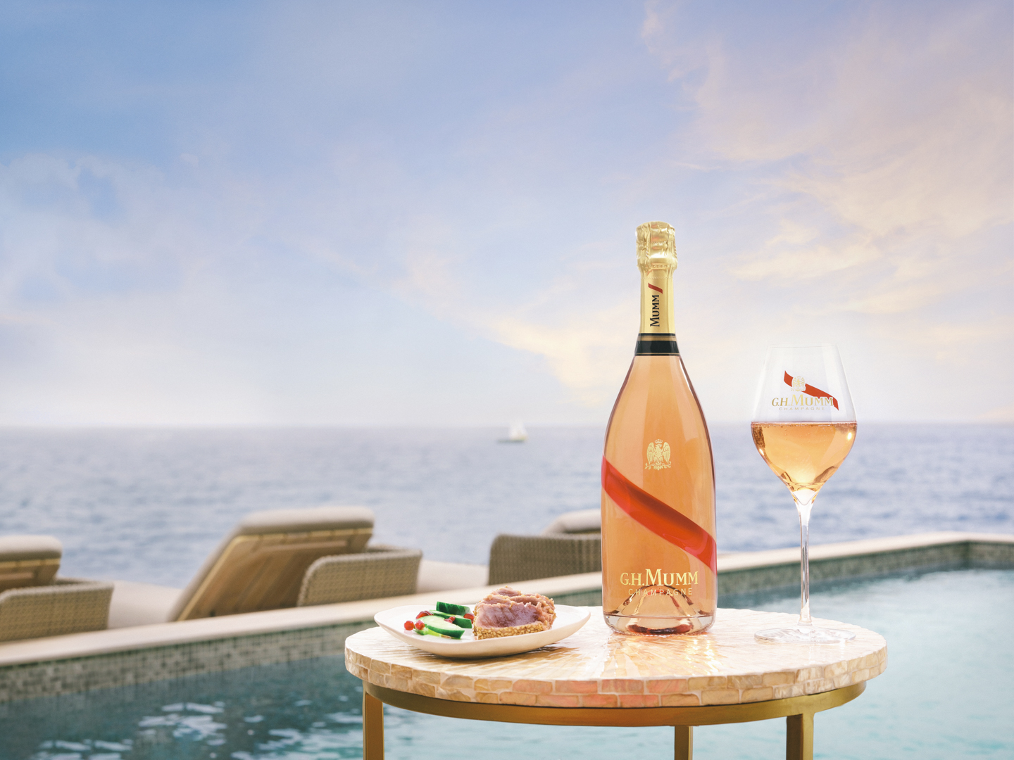 Photo ambiance G.H Mumm champagne lifestyle - Production Bengale Paris