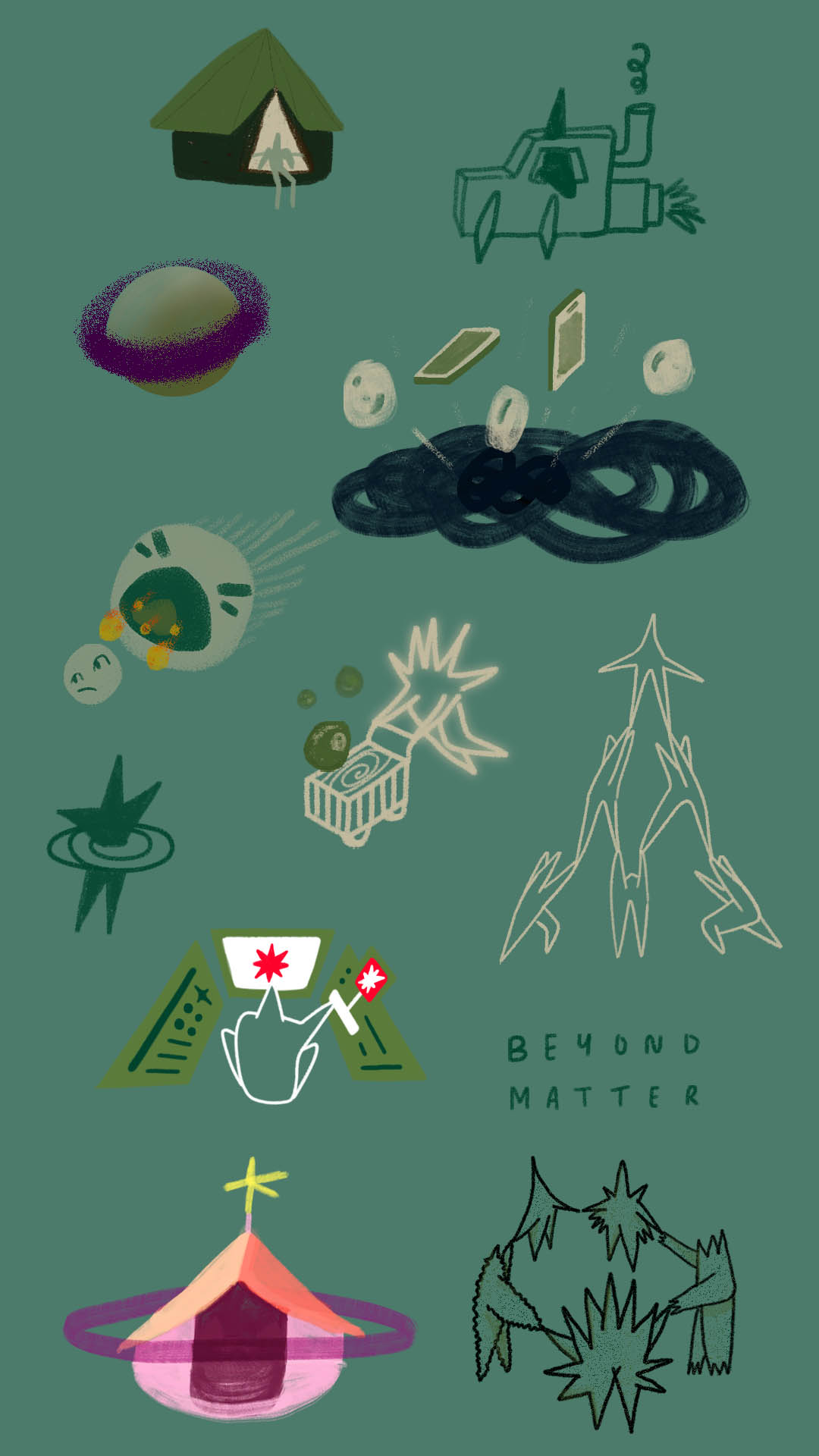 cosmic universe doodles of planets and stars