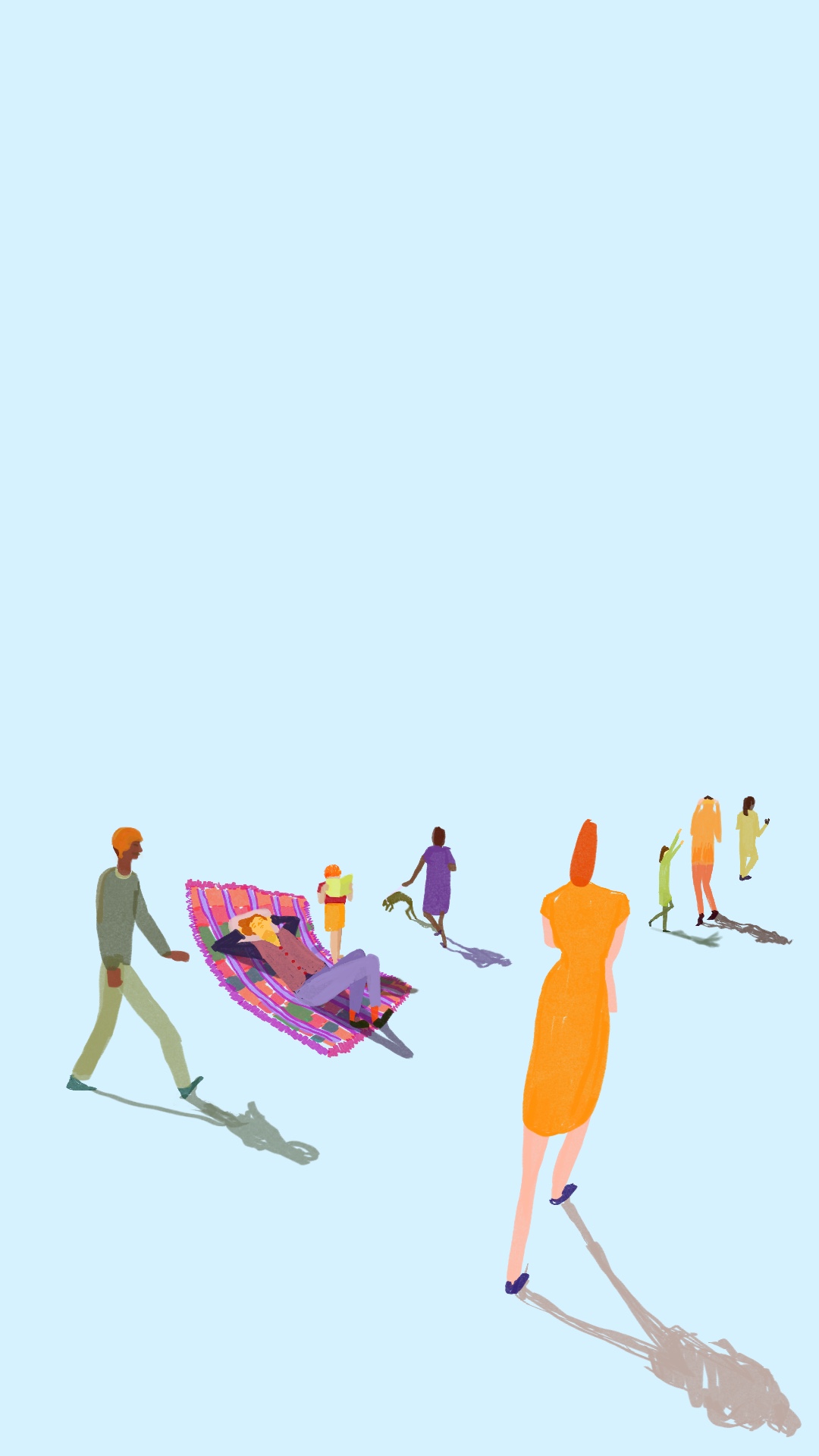 humans walking on a cold autumn day