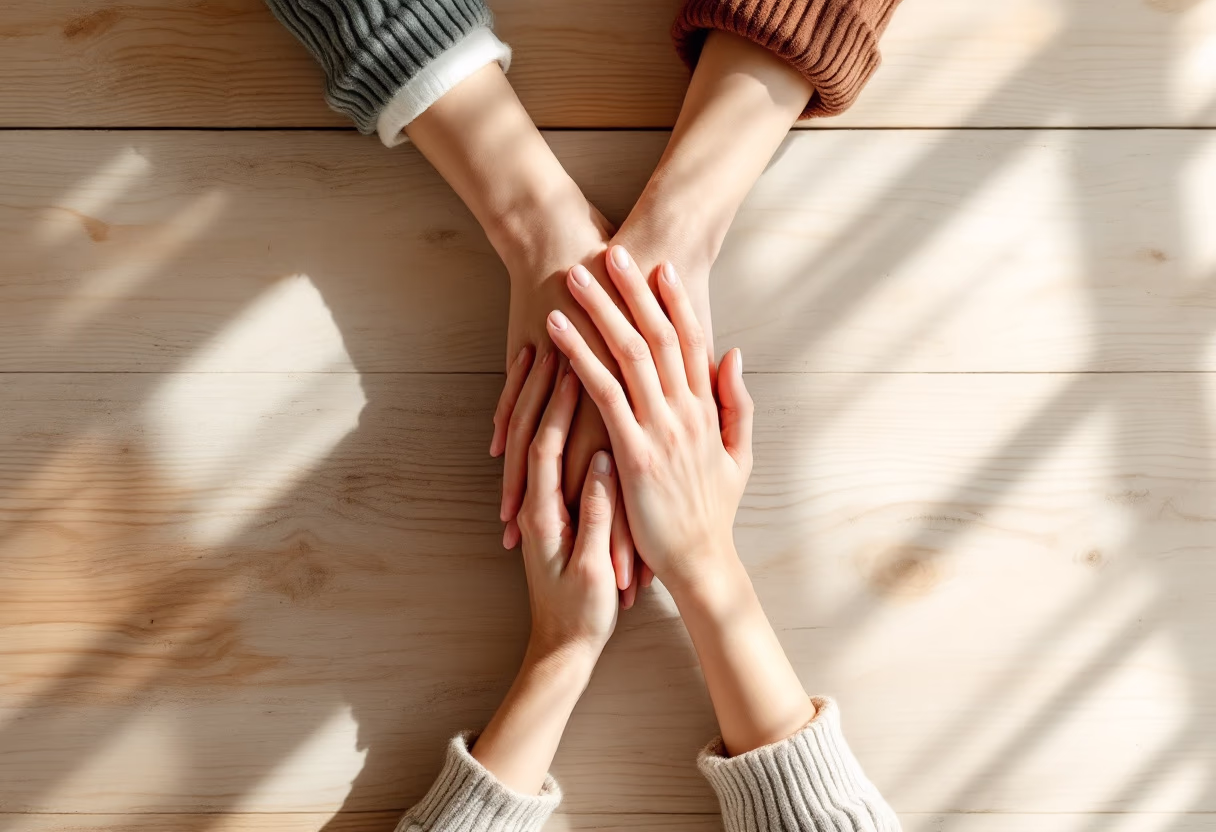[background image] image of hands working together (for a humanitarian aid nonprofit)