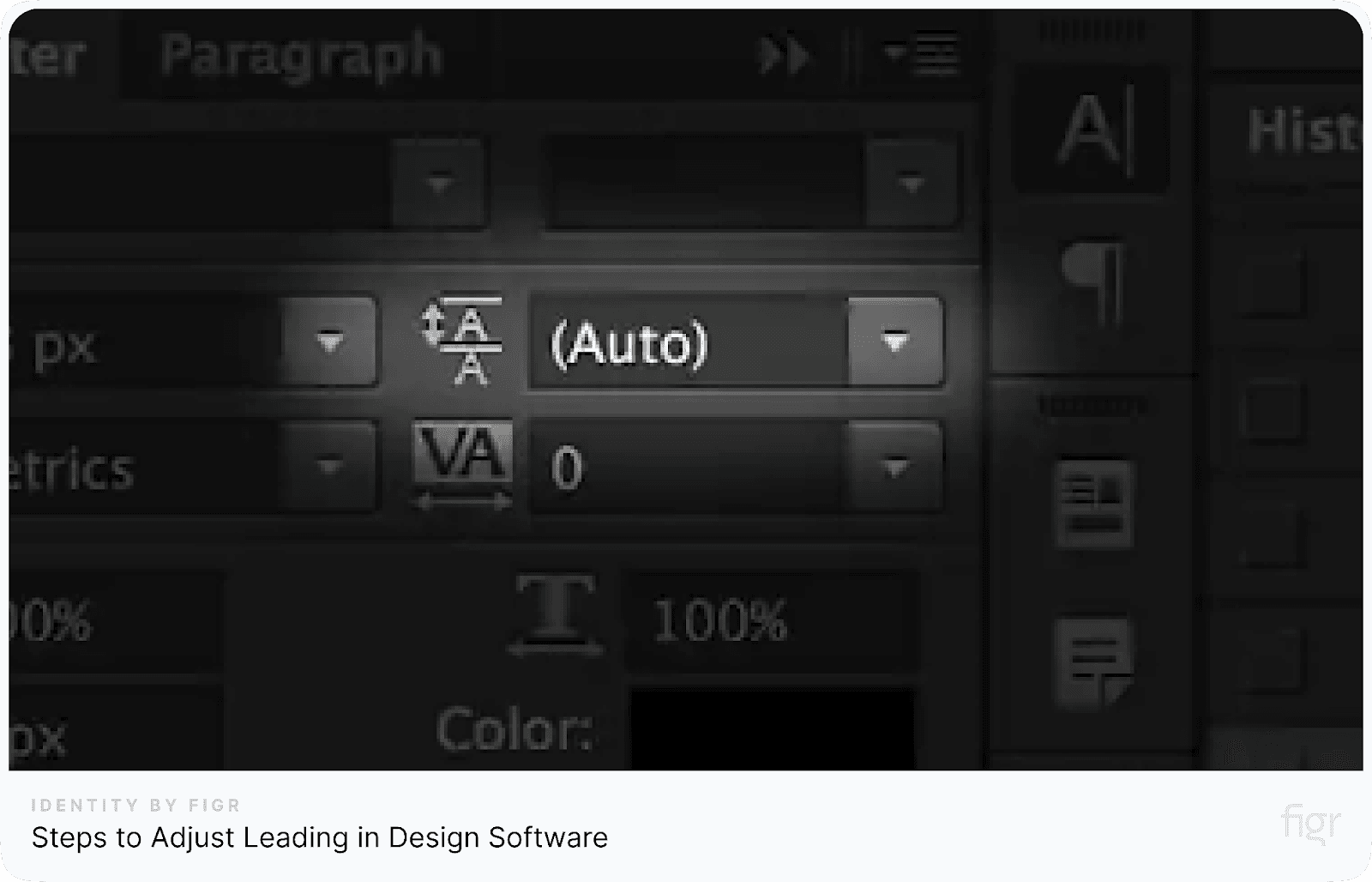 Steps to adjust leading in design software: