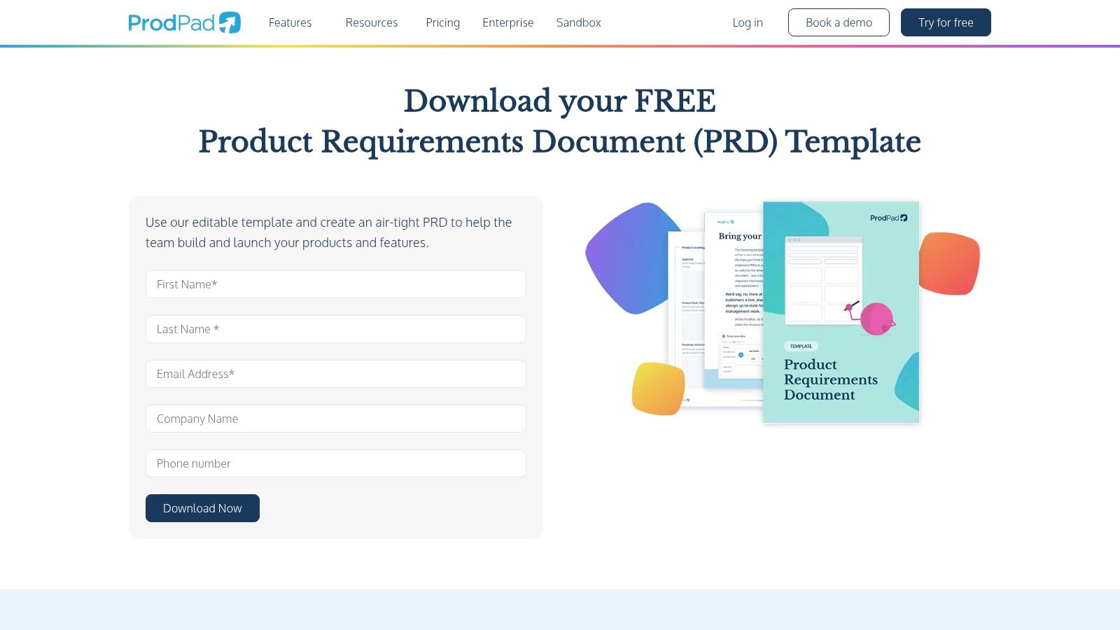 ProdPad – PRD (product requirements) template (download)