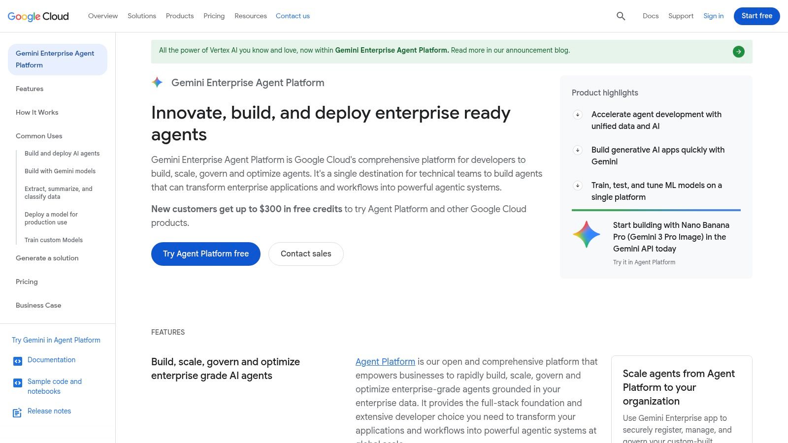 Google Cloud – Vertex AI Agent Builder (Gemini Enterprise Agent Platform)