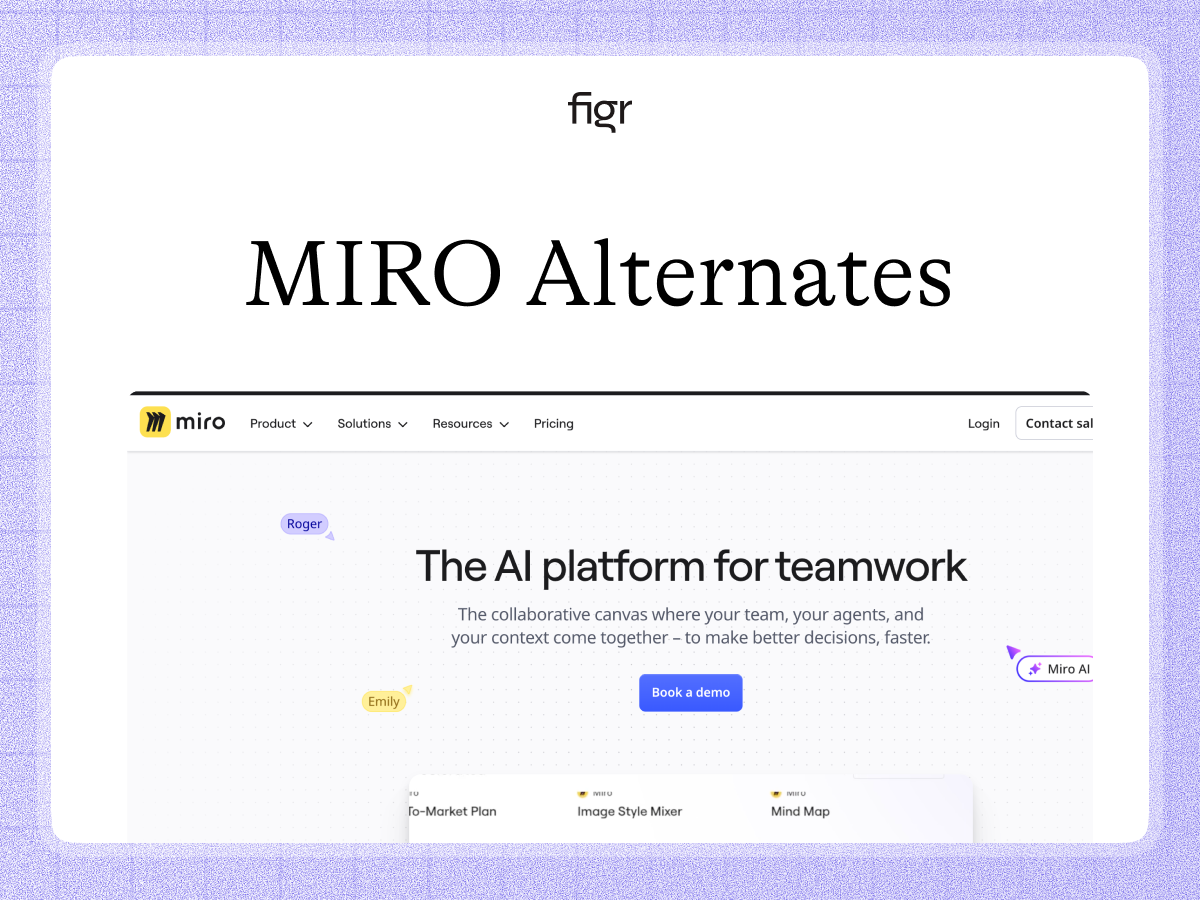Miro is built for whiteboards, not product design. Compare Miro and Figr, the context-aware AI product designer, and see where each one wins in 2026.