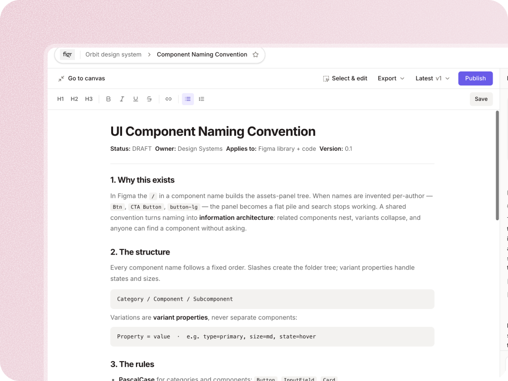 UI component naming convention generator