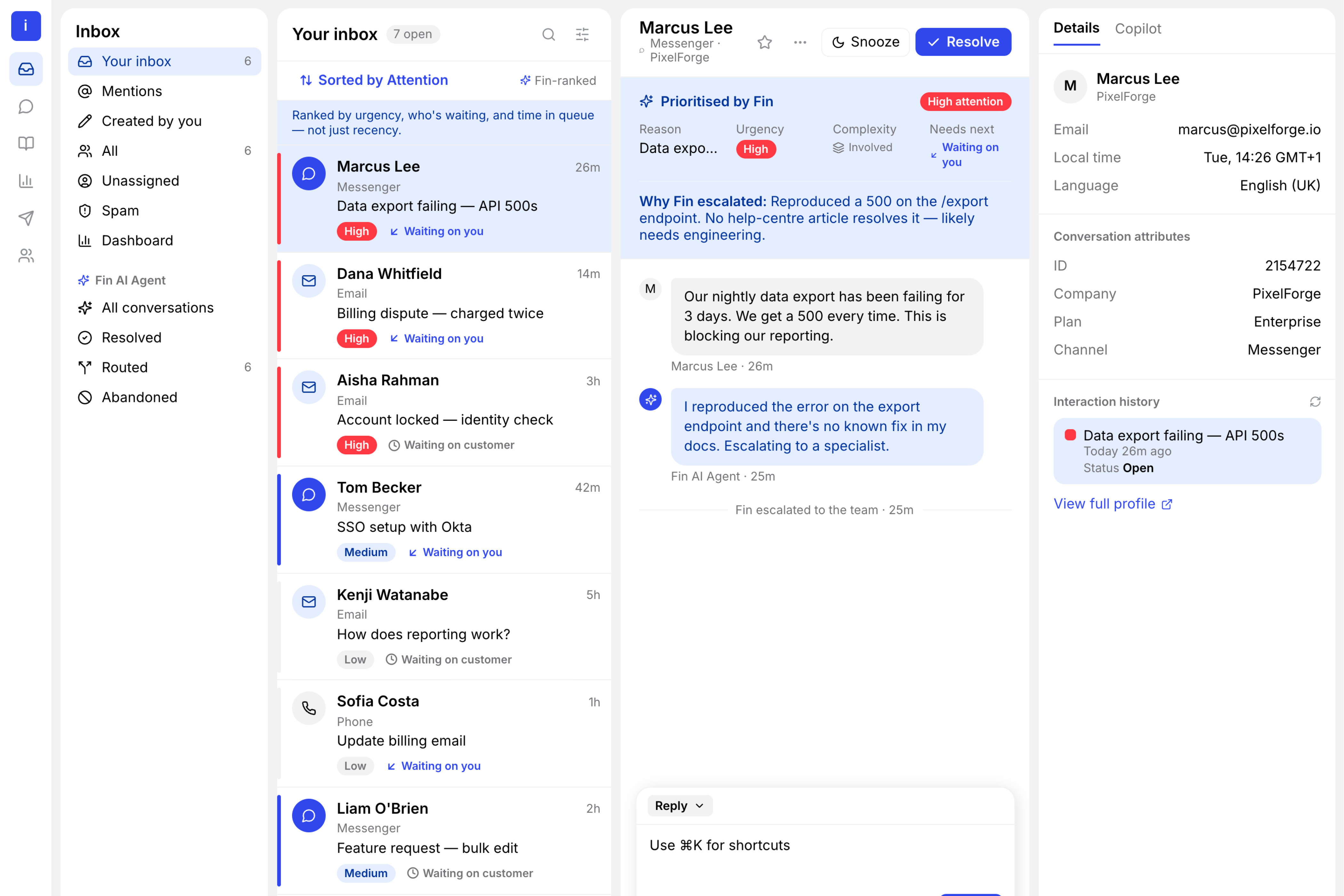 Design triage inside the inbox