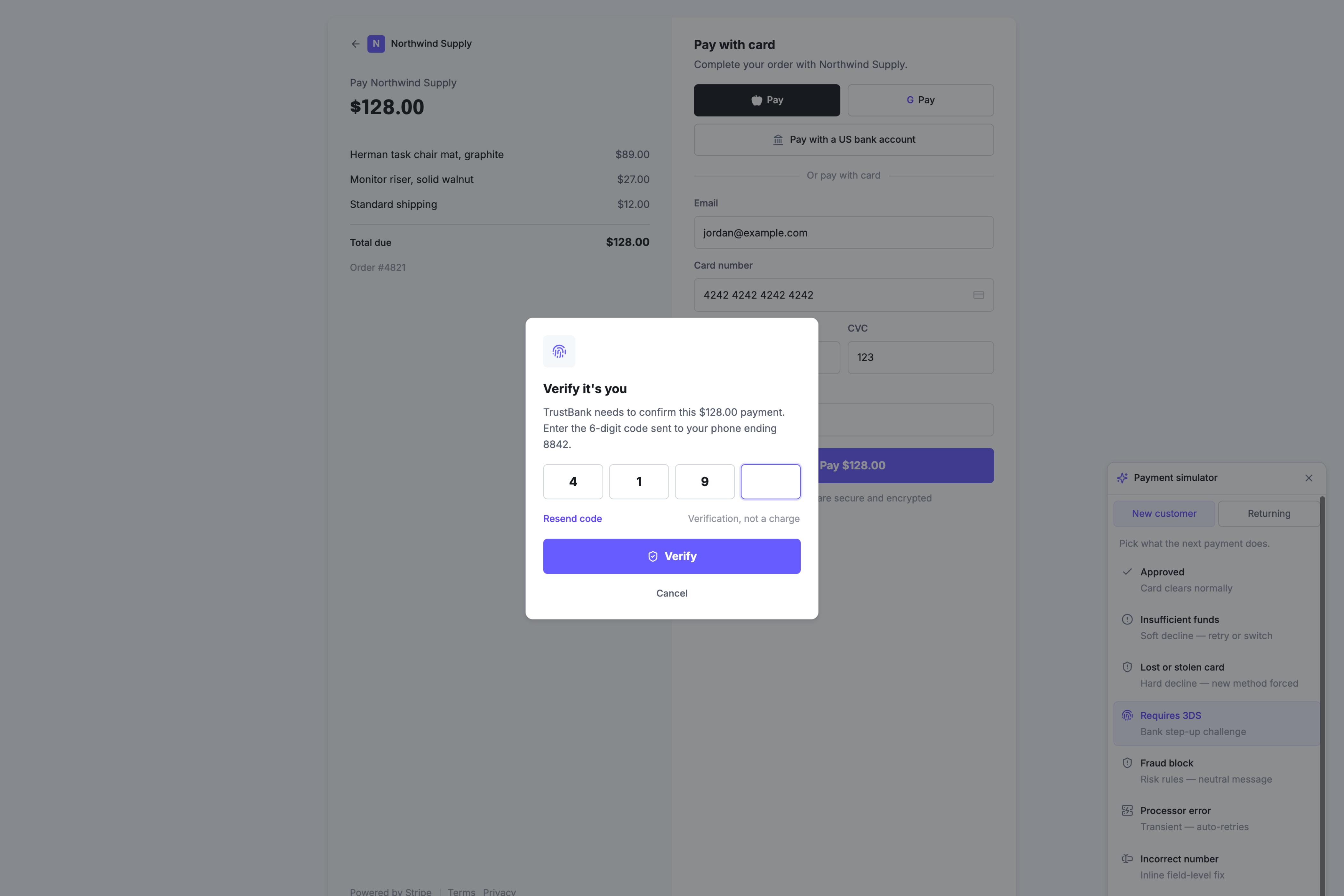 Map payment failure recovery
