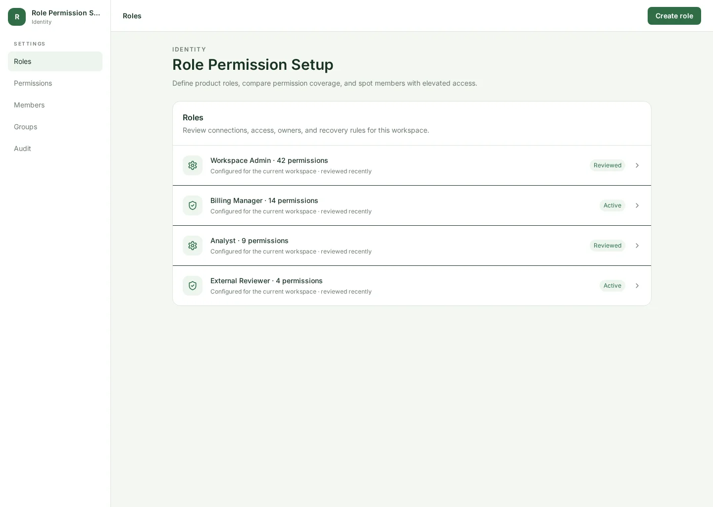 Role Permission Setup